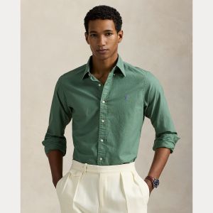 Polo Ralph Lauren miesten kauluspaita, SLIM FIT GARMEND WASHED OXFORD SHIRT Vihreä