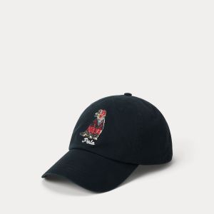 Polo Ralph Lauren miesten lippis, DOG-EMBROIDERED TWILL BALL CAP Musta