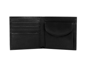 Polo Ralph Lauren miesten lompakko, PEBBLED LEATHER BILLFOLD COIN WALLET Musta