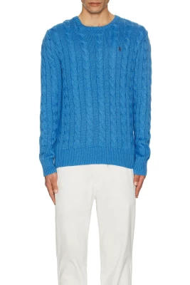 Polo Ralph Lauren miesten neule, CABLE-KNIT COTTON SWEATER Keskisininen