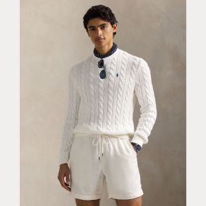 Polo Ralph Lauren miesten neule, LS DRIVE LONG SLEEVE PULLOVER Valkoinen