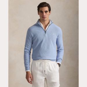 Polo Ralph Lauren miesten neule, POLO HALF ZIP Keskisininen