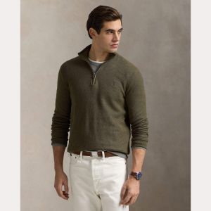 Polo Ralph Lauren miesten neule, POLO HALF ZIP Khaki