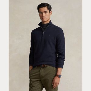 Polo Ralph Lauren miesten neule, POLO HALF ZIP Tummansininen