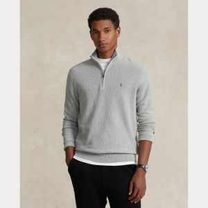 Polo Ralph Lauren miesten neule, POLO HALF ZIP Vaaleanharmaa