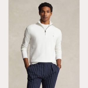 Polo Ralph Lauren miesten neule, POLO HALF ZIP Valkoinen