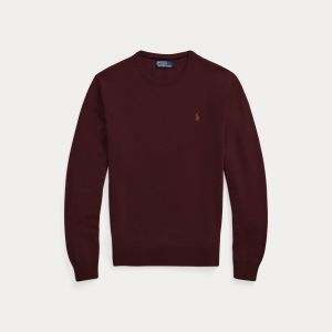 Polo Ralph Lauren miesten neulepusero, LONG SLEEVE PULLOVER CREW WOOL Viininpunainen