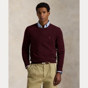 Polo Ralph Lauren miesten neulepusero, LONG SLEEVE PULLOVER CREW WOOL Viininpunainen