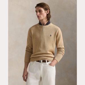 Polo Ralph Lauren Miesten Neulepusero, LONG SLEEVE-SWEATER Beige