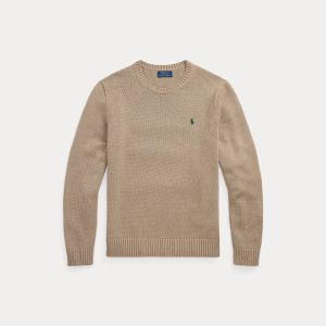 Polo Ralph Lauren Miesten Neulepusero, LONG SLEEVE-SWEATER Harmaanruskea