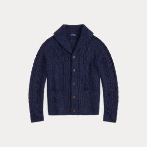 Polo Ralph Lauren miesten neuletakki, ARANS CARDIGAN Tummansininen