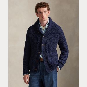 Polo Ralph Lauren miesten neuletakki, ARANS CARDIGAN Tummansininen