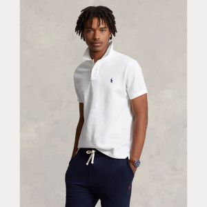 Polo Ralph Lauren miesten pikeepaita, SLIM FIT MESH POLO Valkoinen