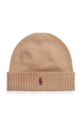 Polo Ralph Lauren Miesten Pipo, SIGNATURE PONY WOOL BEANIE Kameli