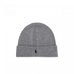 Polo Ralph Lauren Miesten Pipo, SIGNATURE PONY WOOL BEANIE Keskiharmaa