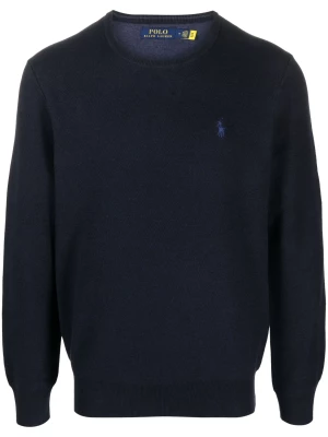 Polo Ralph Lauren miesten pusero, TEXTURED COTTON CREWNECK SWEATER Tummansininen