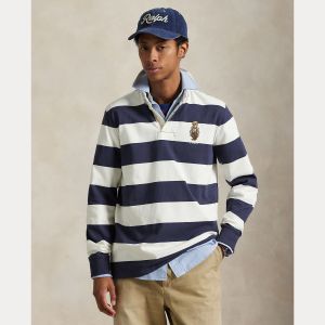 Polo Ralph Lauren miesten ruggeri, LONG SLEEVE RUGBY RUGGER Raidallinen Sininen