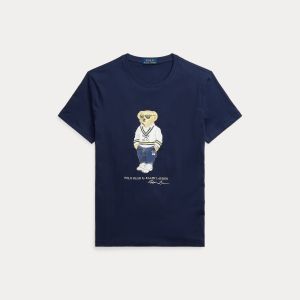 Polo Ralph Lauren miesten t-paita, CUSTOM SLIM FIT POLO BEAR JERSEY T-SHIRT Tummansininen