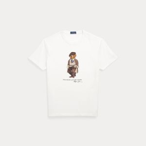 Polo Ralph Lauren miesten t-paita, CUSTOM SLIM FIT POLO BEAR JERSEY TSHIRT Valkoinen