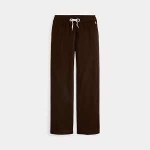Polo Ralph Lauren naisten collegehousut, KNIT-OPEN BOTTOM SWEATPANT-PANTS Tummanruskea