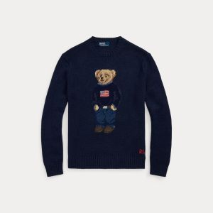 Polo Ralph Lauren neulepusero, BEAR LONG SLEEVE PULLOVER Tummansininen