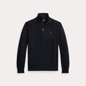 Polo Ralph Lauren puolivetoketjullinen neule, POLO HALF ZIP Musta