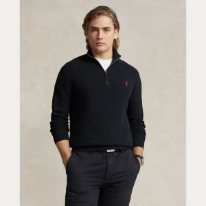 Polo Ralph Lauren puolivetoketjullinen neule, POLO HALF ZIP Musta