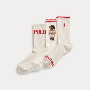 Polo Ralph Lauren sukat, CLRD BR GTBX-CREW SOCK-3 PACK Monivärinen Kuosi