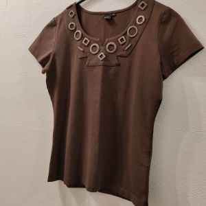 Ril's T-Paita Ruskea S (Second hand) Ruskea Kuosillinen