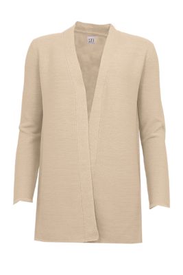 S.T.I Naisten Neuletakki MISA CARDIGAN 76CM Vaalea Beige