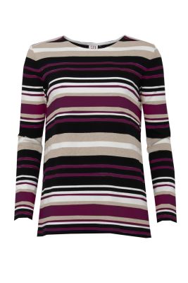 S.T.I naisten paita, SIRIANNA TRICOT Raidallinen Viininpunaionen