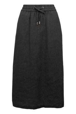 S.T.I naisten pellavahame, HELVI SKIRT 82CM Musta