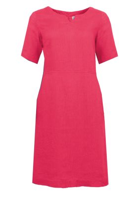 S.T.I naisten pellavamekko, CARENNE LINEN DRESS 100CM Punainen