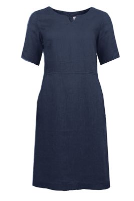 S.T.I naisten pellavamekko, CARENNE LINEN DRESS 100CM Tummansininen