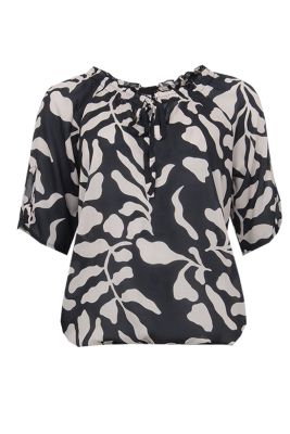 S.T.I naisten pusero, KADY BLOUSE 64CM Musta Kuosi
