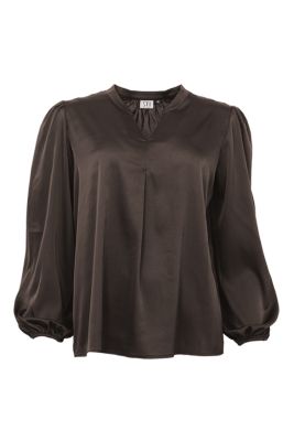 S.T.I naisten pusero, KAIDEN BLOUSE 66CM Tummanruskea