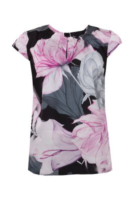 S.T.I naisten pusero, KAIZA BLOUSE 66CM Musta Kuosi