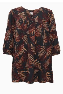 S.T.I naisten pusero, KELANDRA TUNIC 84 CM Ruskea Kuosi