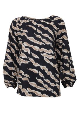 S.T.I Naisten Pusero  KYLIE BLOUSE 70CM Musta Kuosi