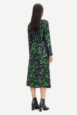 Samsoe and Samsoe Naisten Mekko AGNETA DRESS AOP14201 Vihreä Kuosi