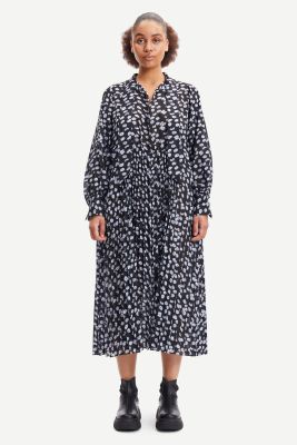 Samsoe and Samsoe Naisten Mekko DOROTHE DRESS AOP 14018 Sininen Kuosi