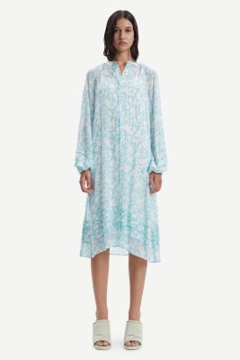 Samsoe and Samsoe Naisten Mekko, Elma shirt dress aop 9695 Vaaleansininen