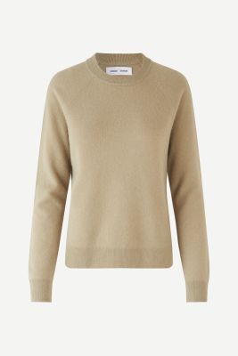 Samsoe and Samsoe, Naisten Neulepaita, Boston O-Neck 6304 Vaalea Beige