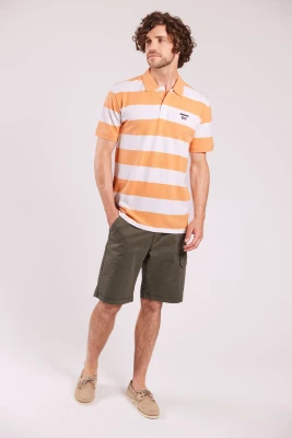 Sebago miesten pikeepaita, MICK BLOCK STRIPE PIQUE NOS Raidallinen Keltainen