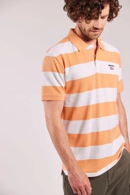 Sebago miesten pikeepaita, MICK BLOCK STRIPE PIQUE NOS Raidallinen Keltainen