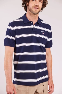 Sebago miesten pikeepaita, MILO STRIPED PIQUE NOS Raidallinen Sininen