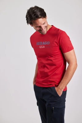 Sebago miesten t-paita, AUTHENTIC LOGO TEE Punainen