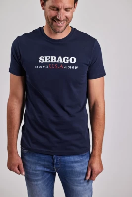 Sebago miesten t-paita, AUTHENTIC LOGO TEE Tummansininen