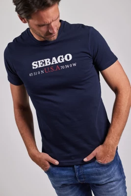 Sebago miesten t-paita, AUTHENTIC LOGO TEE Tummansininen