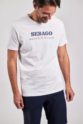 Sebago miesten t-paita, AUTHENTIC LOGO TEE Valkoinen